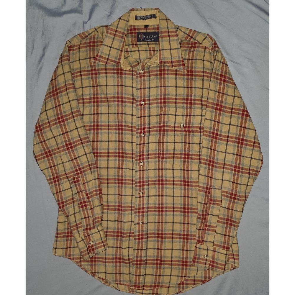 VTG Viyella by Gant Men's Medium Wool Cotton Blend Button-Up Plaid Flannel